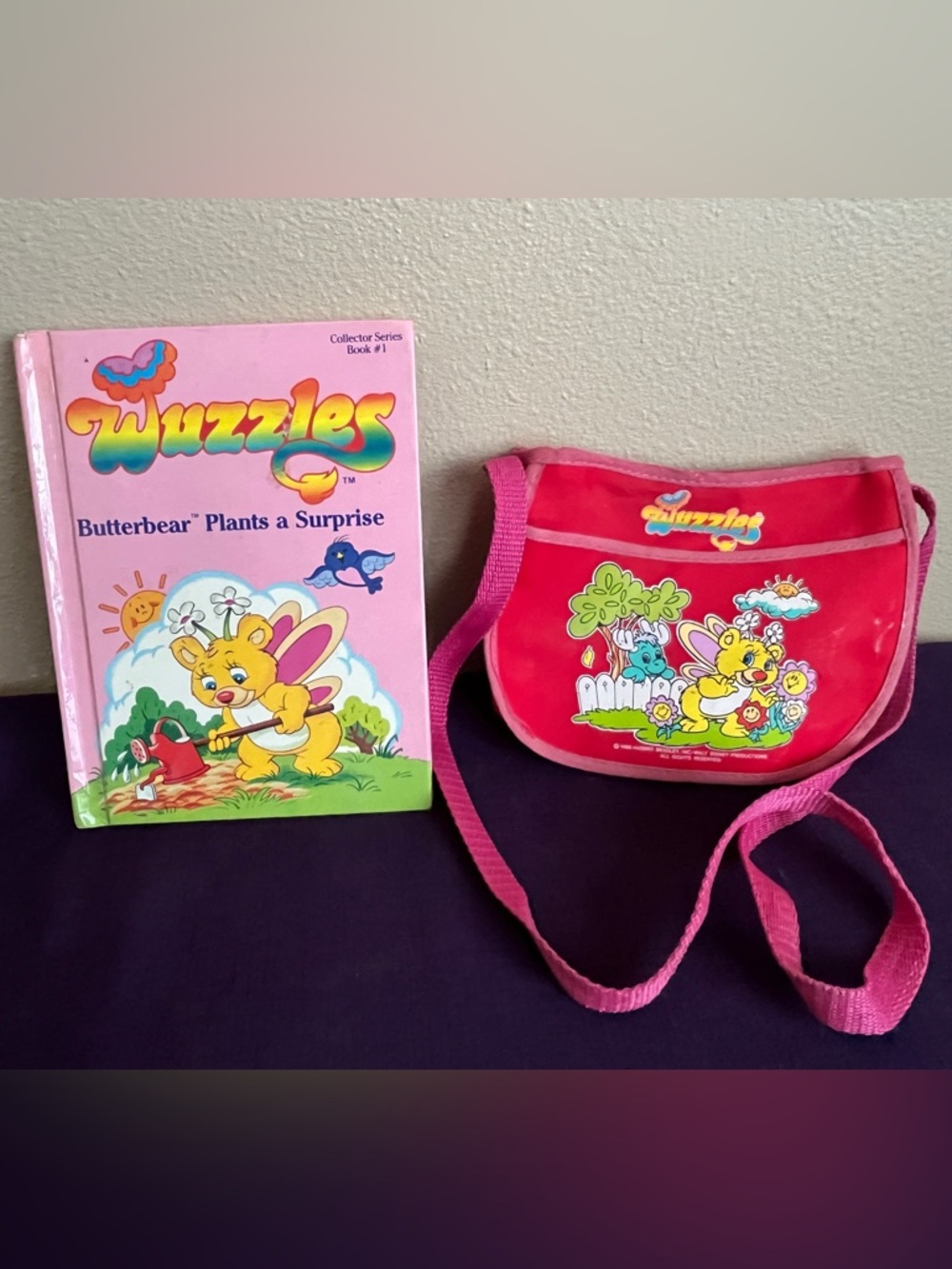 Wuzzles Butterbear Plants a Surprise Hardcover 1980s Illustrated Book with Purse